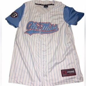 COLOSSEUM ATHLETICS

YOUTH PIN STRIPE OLE MISS BASEBALL JERSEY
Size 16-18 unisex